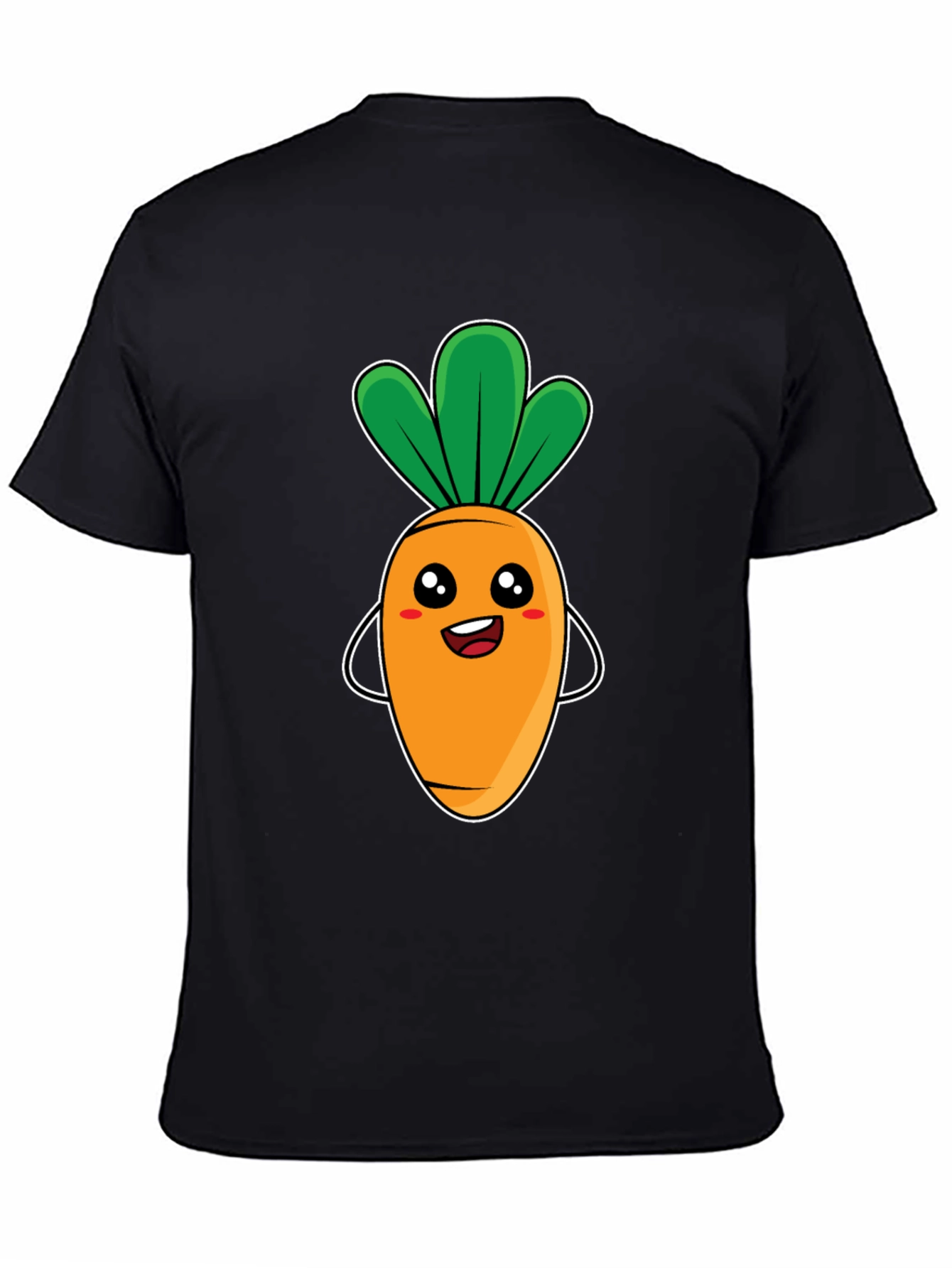 Cute Carrot Graphic Tee - Black Unisex T-Shirt