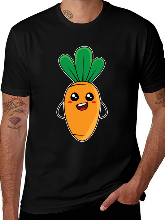 Cute Carrot Graphic Tee - Black Unisex T-Shirt