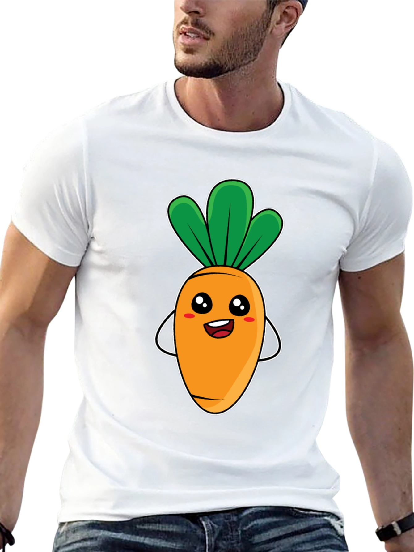 Cute Carrot Graphic Tee - Black Unisex T-Shirt