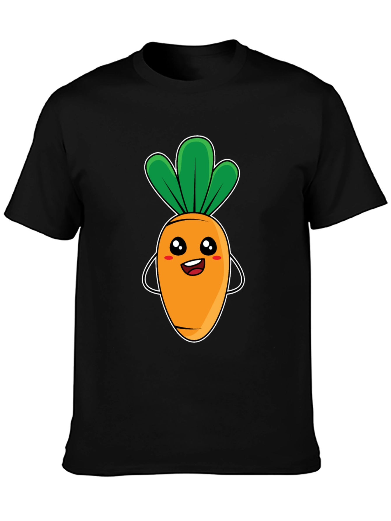 Cute Carrot Graphic Tee - Black Unisex T-Shirt