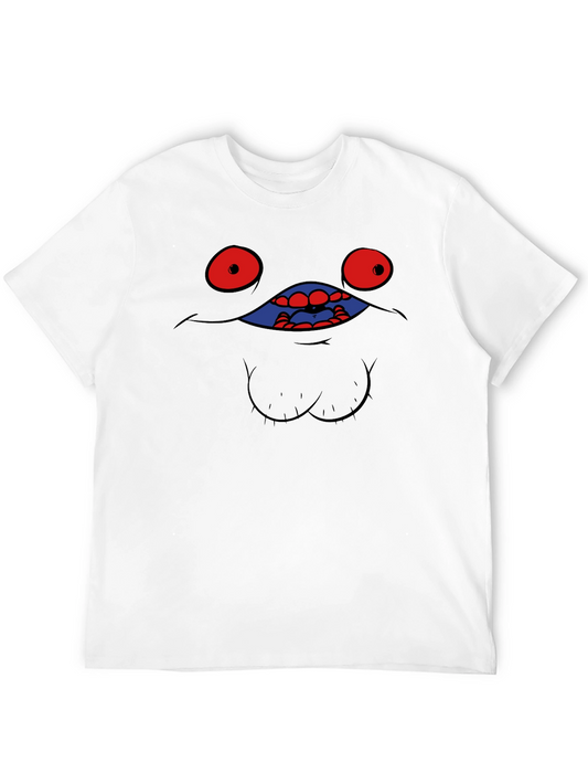 Creepy Monster Face Graphic Tee - Unique Black T-Shirt
