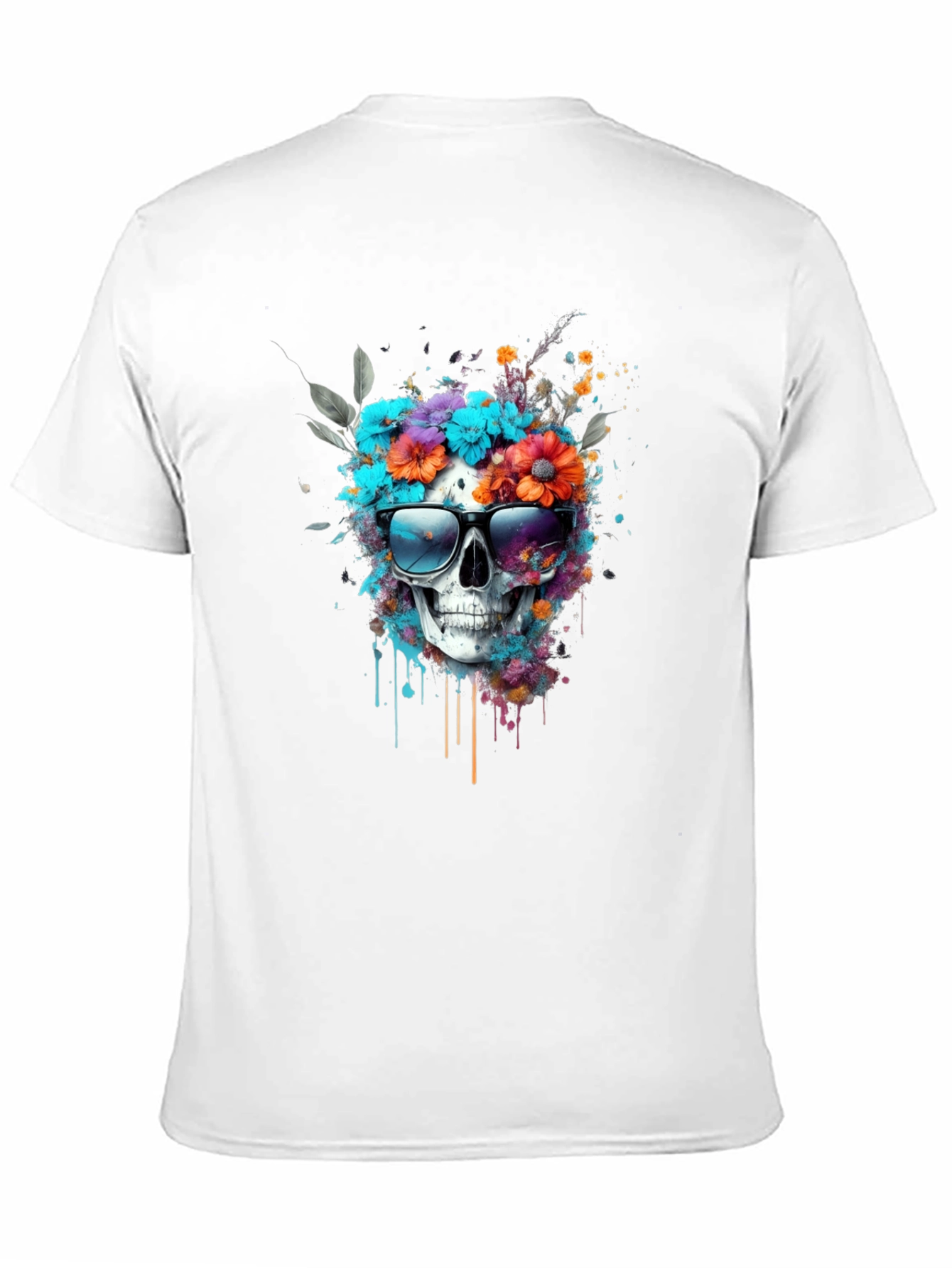 Floral Skull Graphic Tee - Stylish & Unique