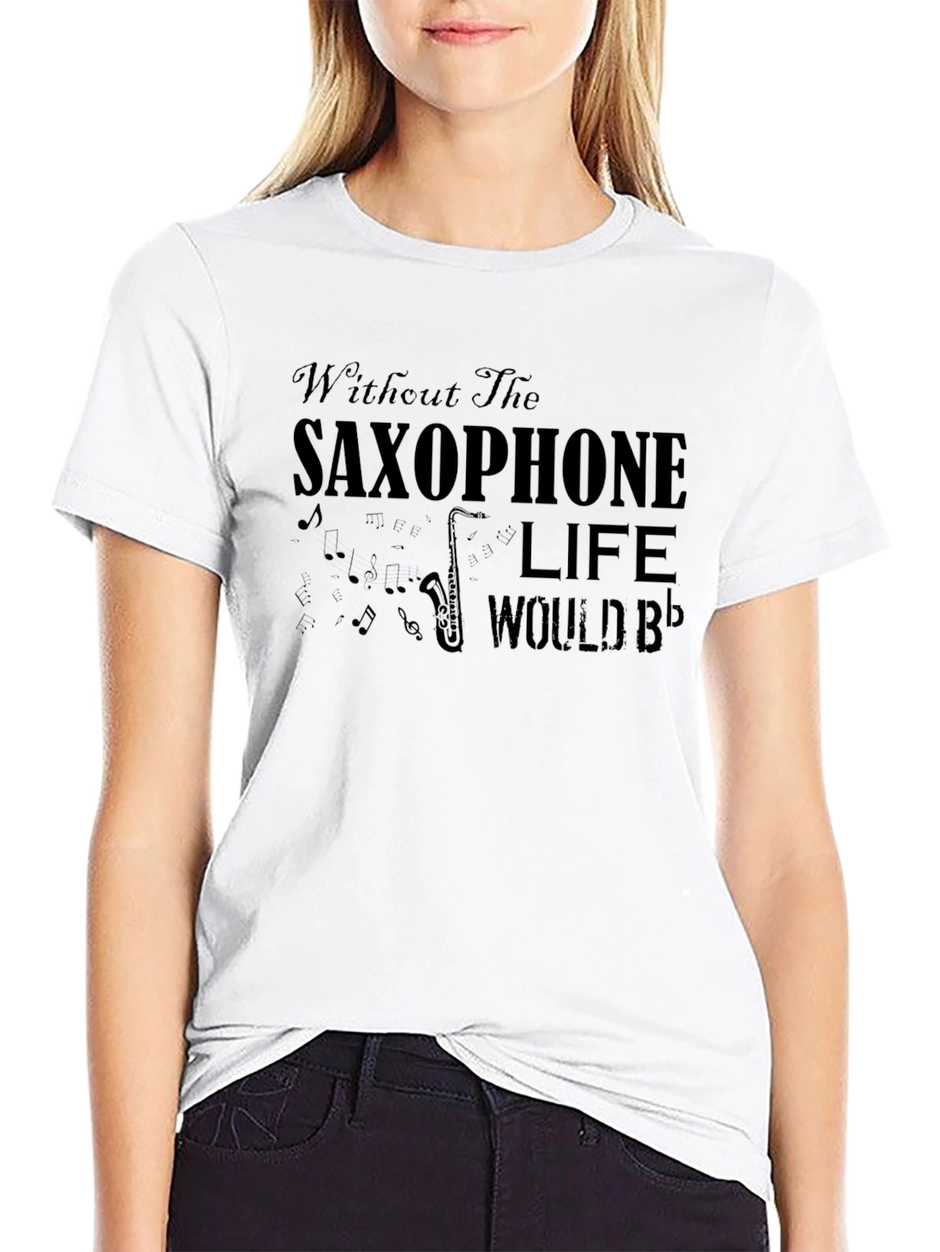 Saxophone Music Lover Graphic Tee - Life Would Bb