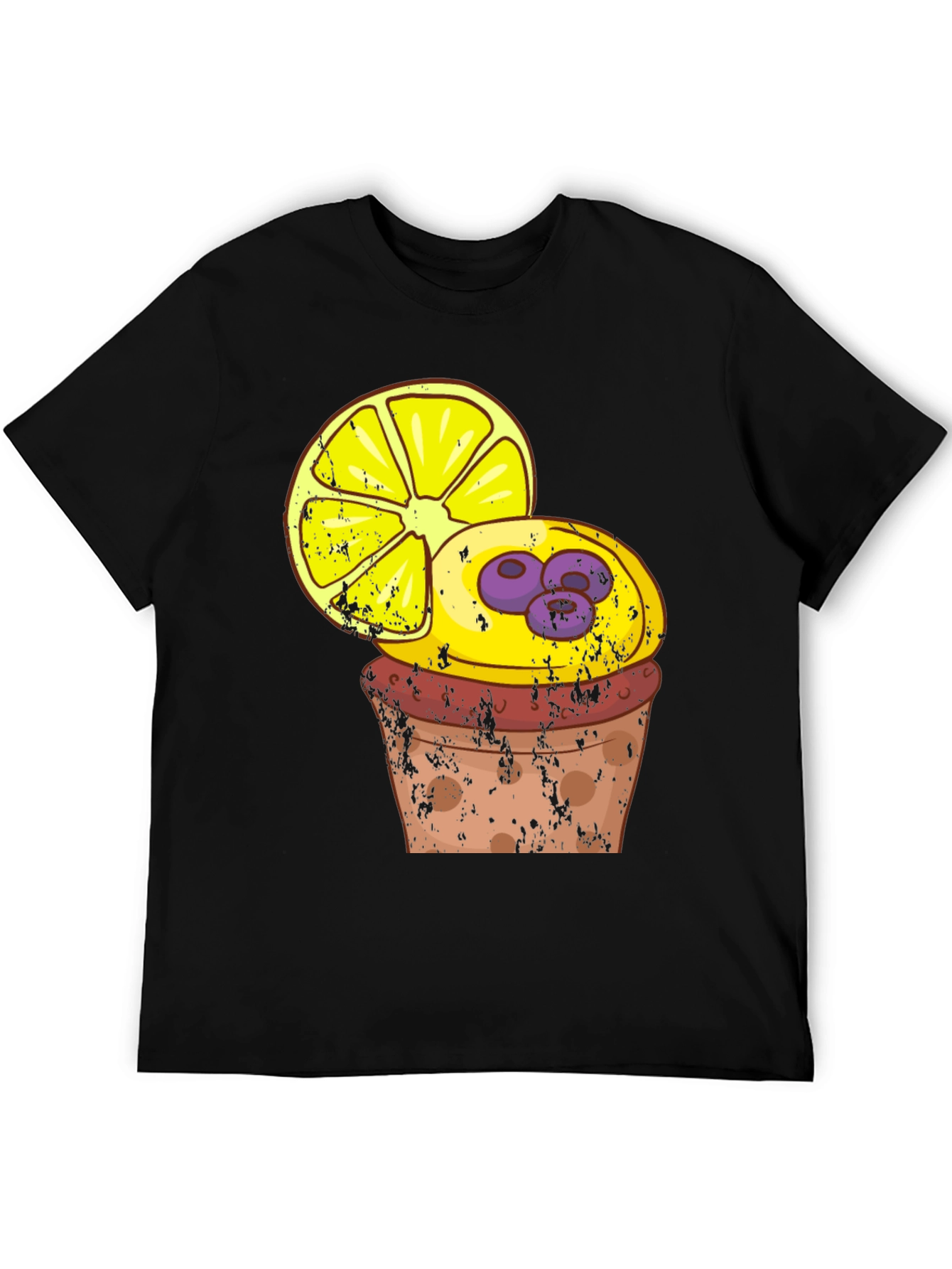 Lemon Blueberry Cupcake Graphic T-Shirt
