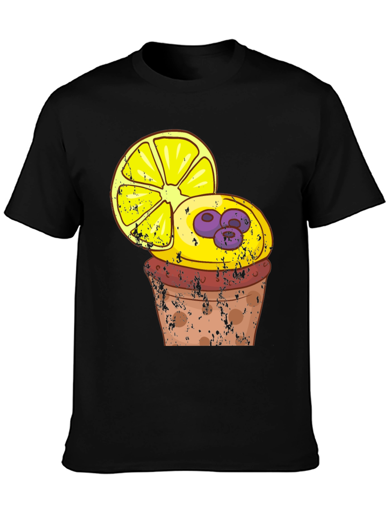 Lemon Blueberry Cupcake Graphic T-Shirt