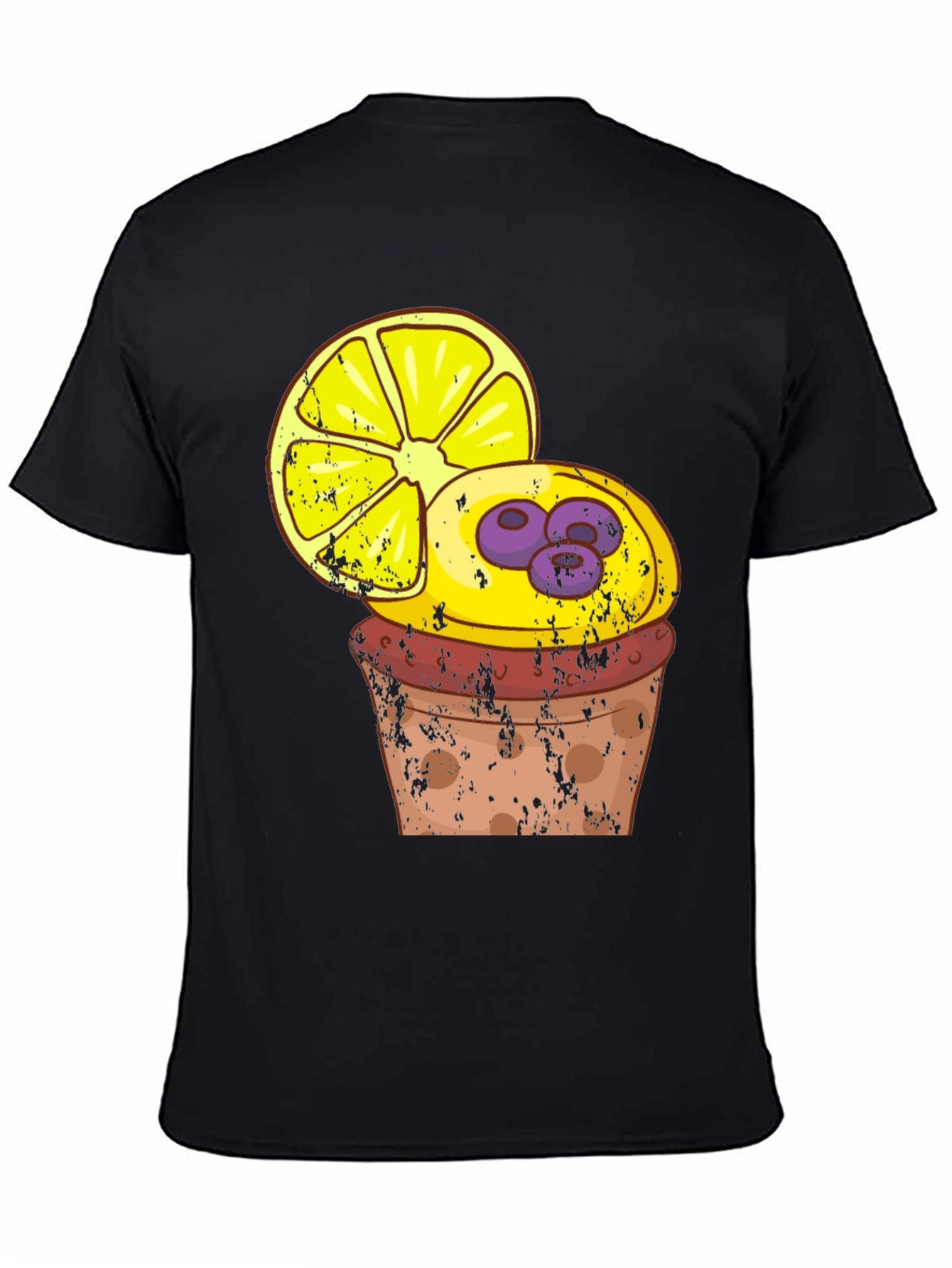 Lemon Blueberry Cupcake Graphic T-Shirt