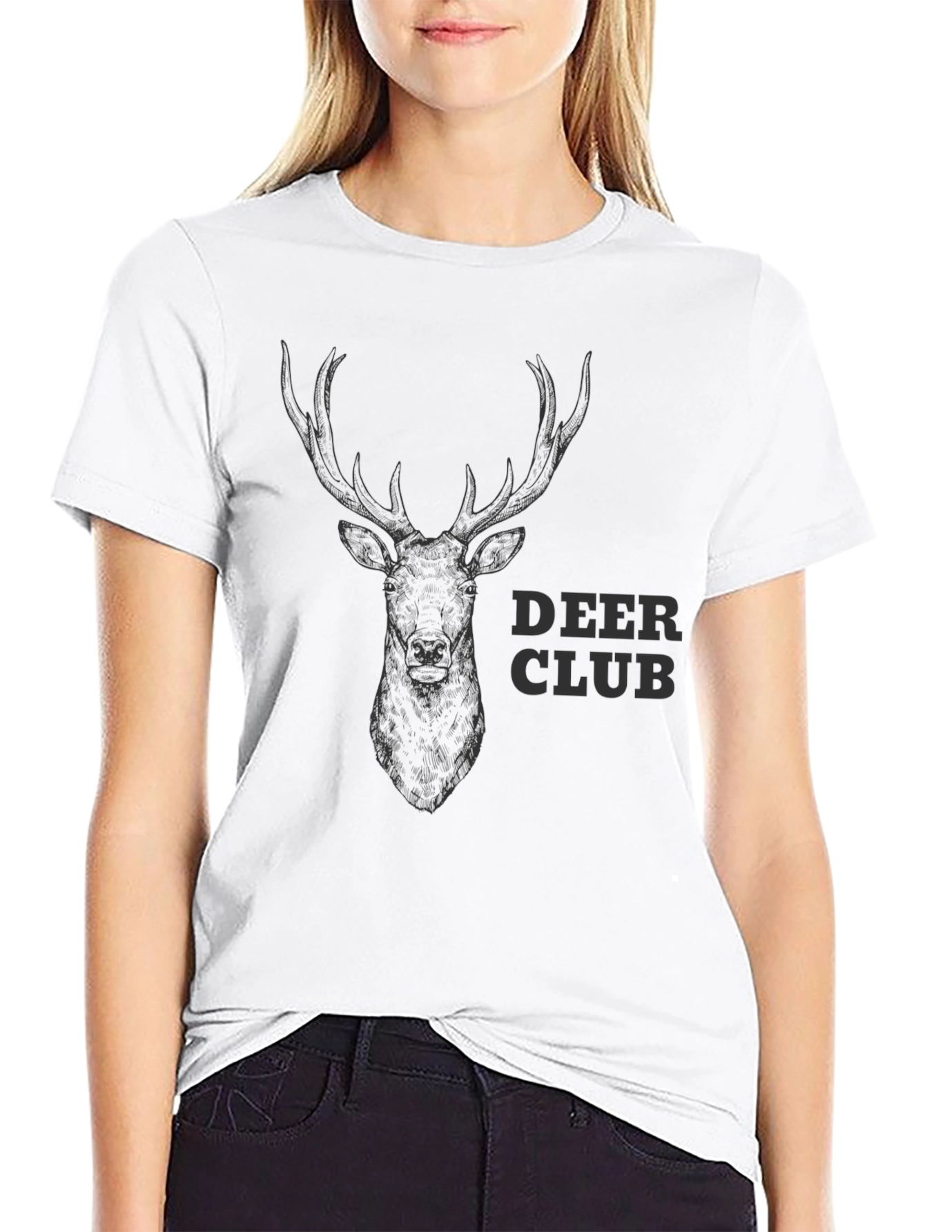 Deer Club Graphic T-Shirt - Stylish Mens Tee