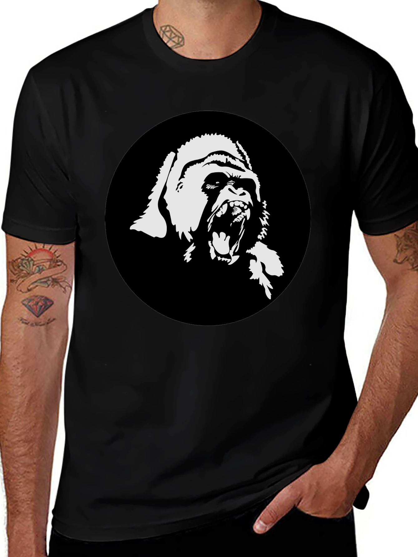 Bold Gorilla Graphic Black T-Shirt