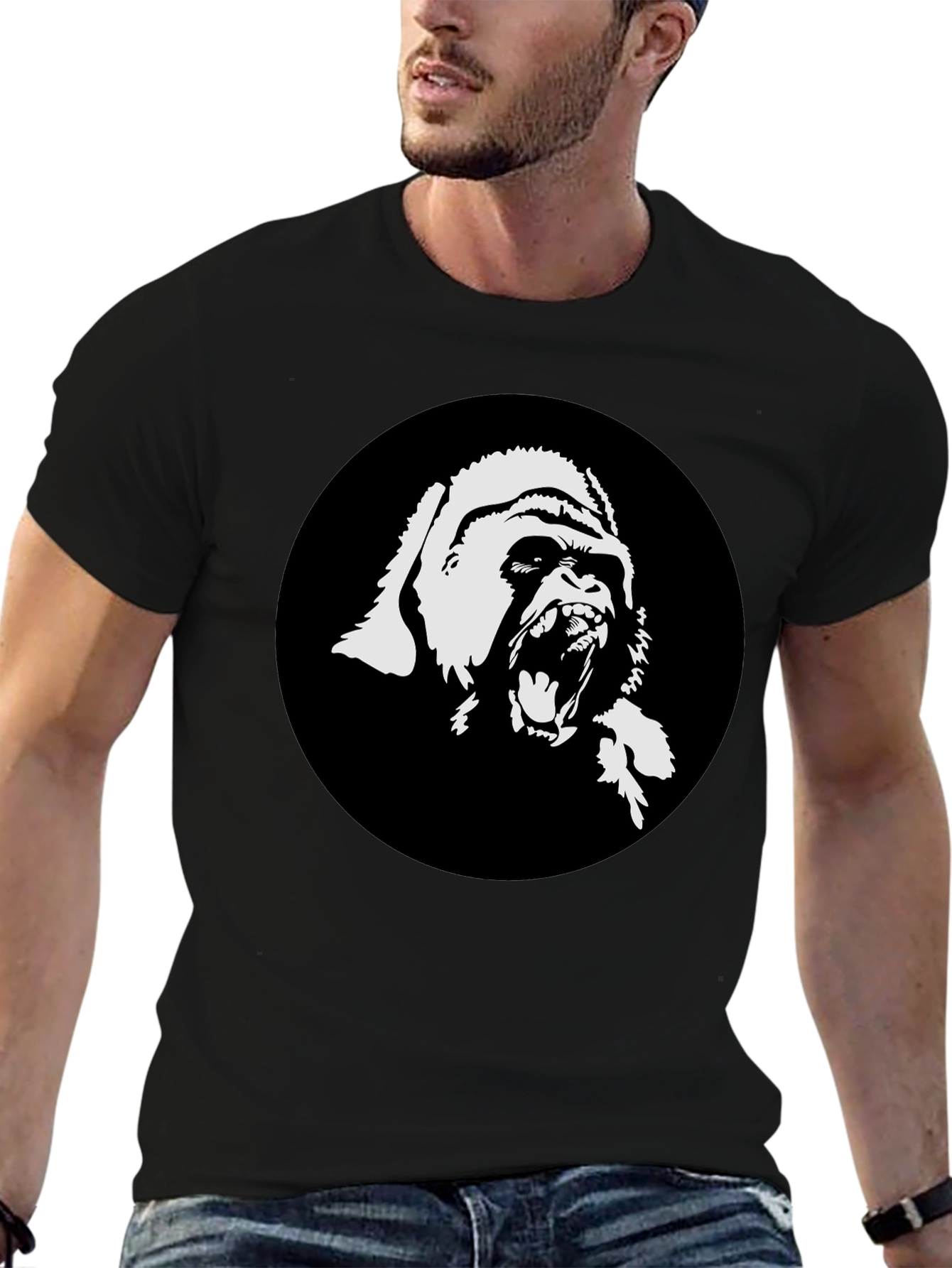Bold Gorilla Graphic Black T-Shirt