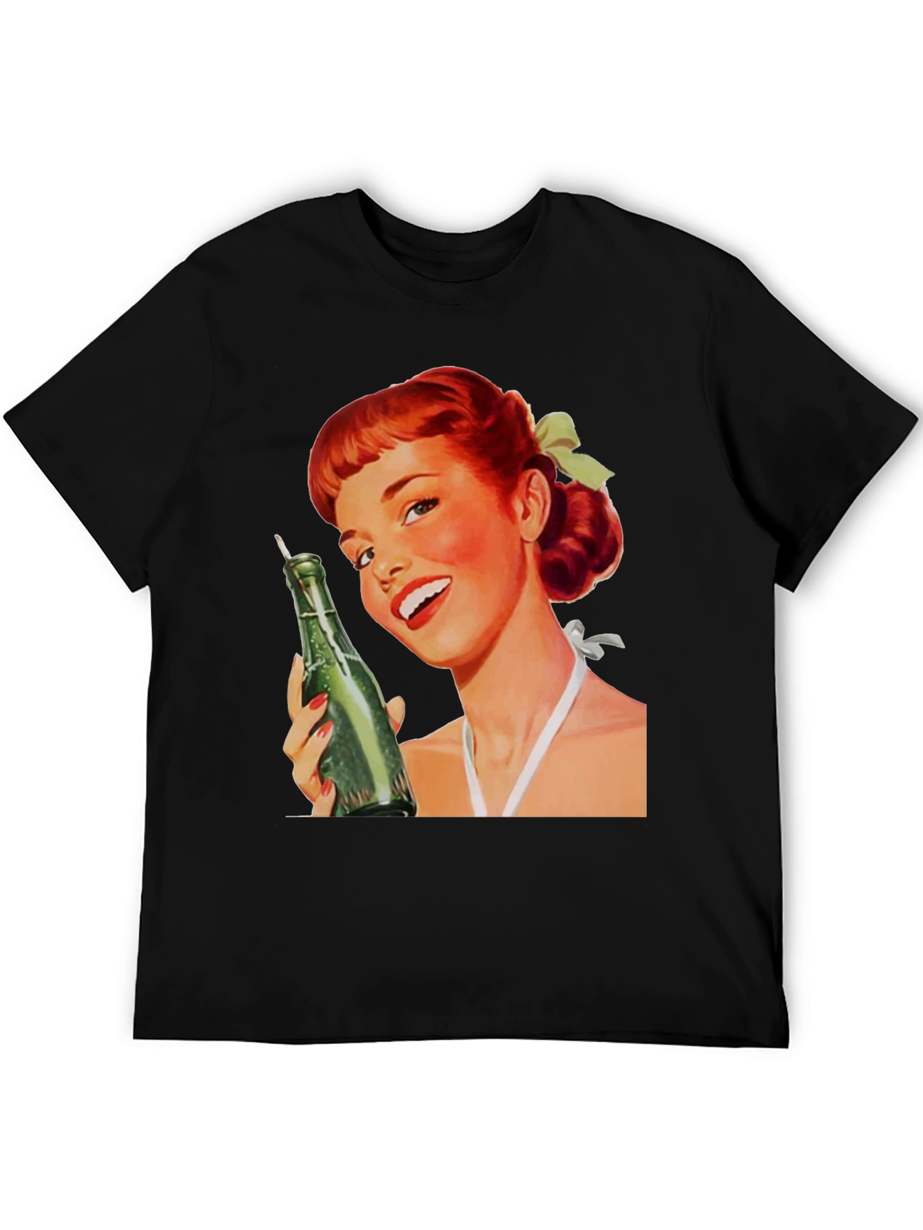 Retro Pin-Up Girl Black Graphic Tee