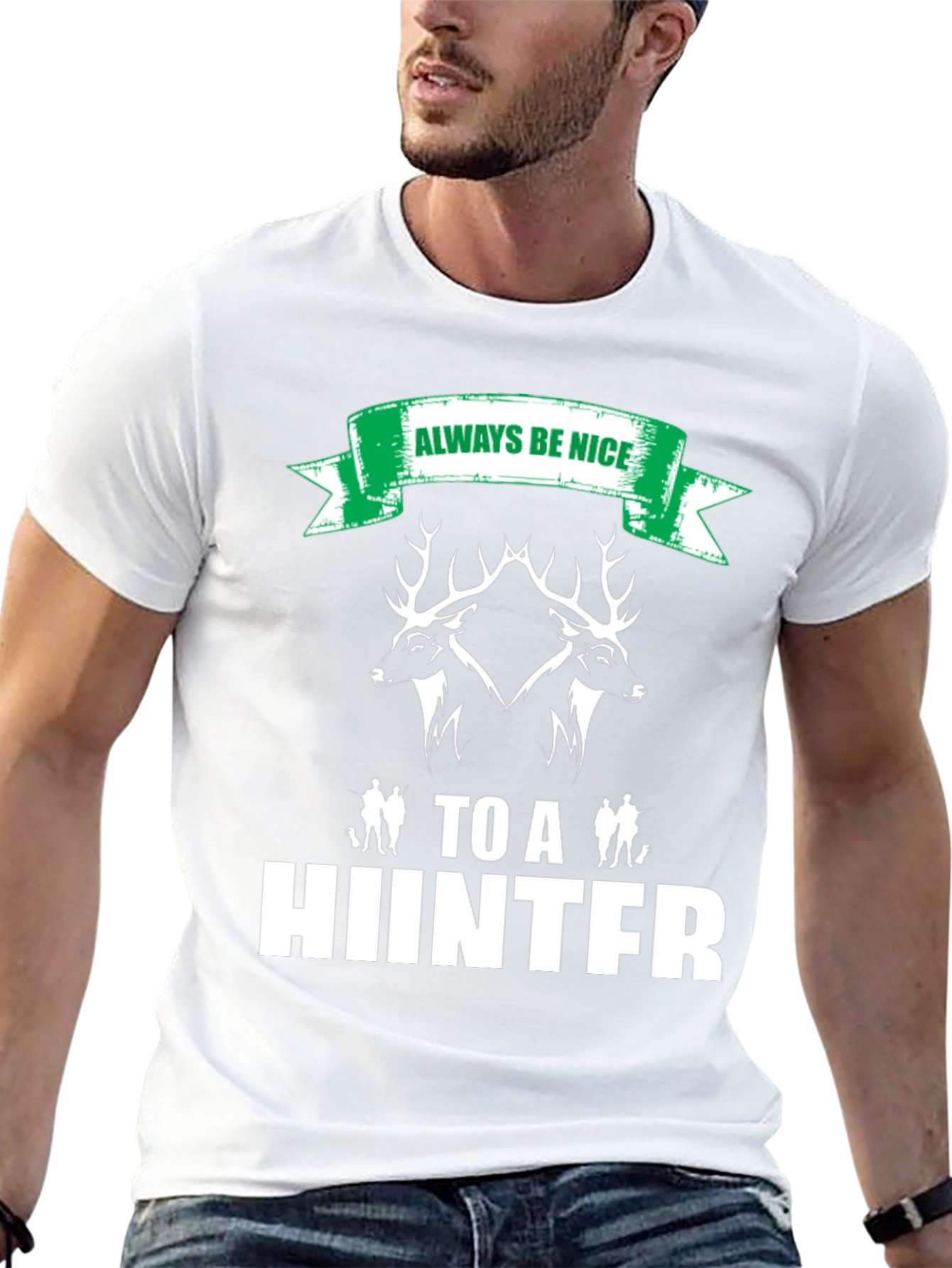 Always Be Nice to a Hunter Black Graphic Tee