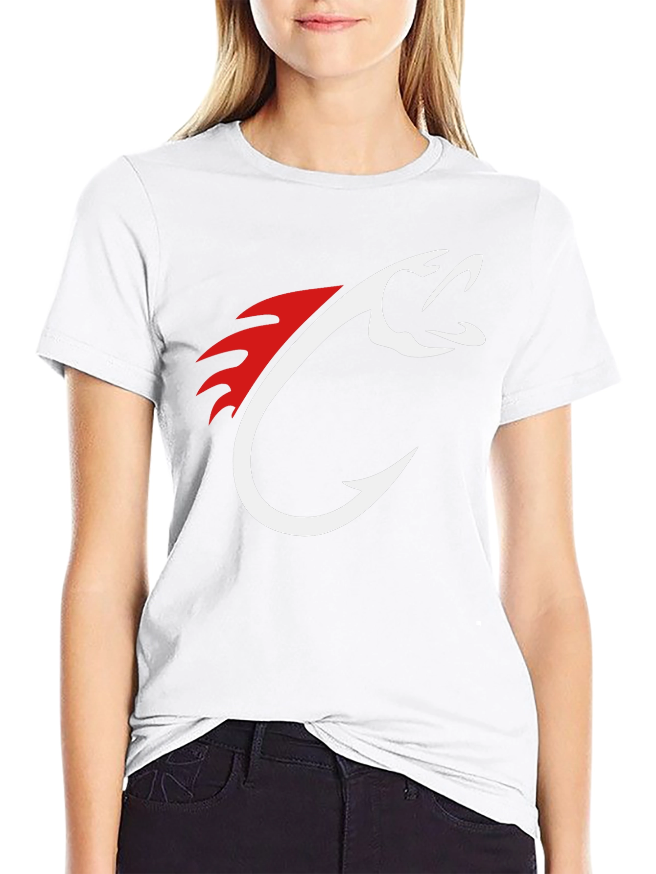 Mens Black Fishing Hook Graphic Tee