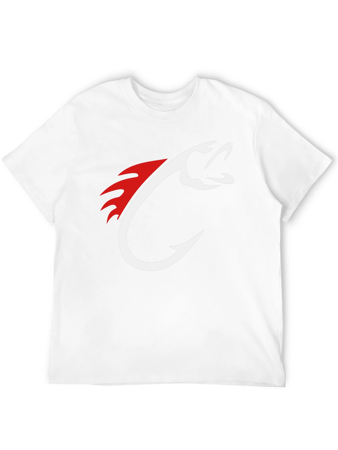 Mens Black Fishing Hook Graphic Tee