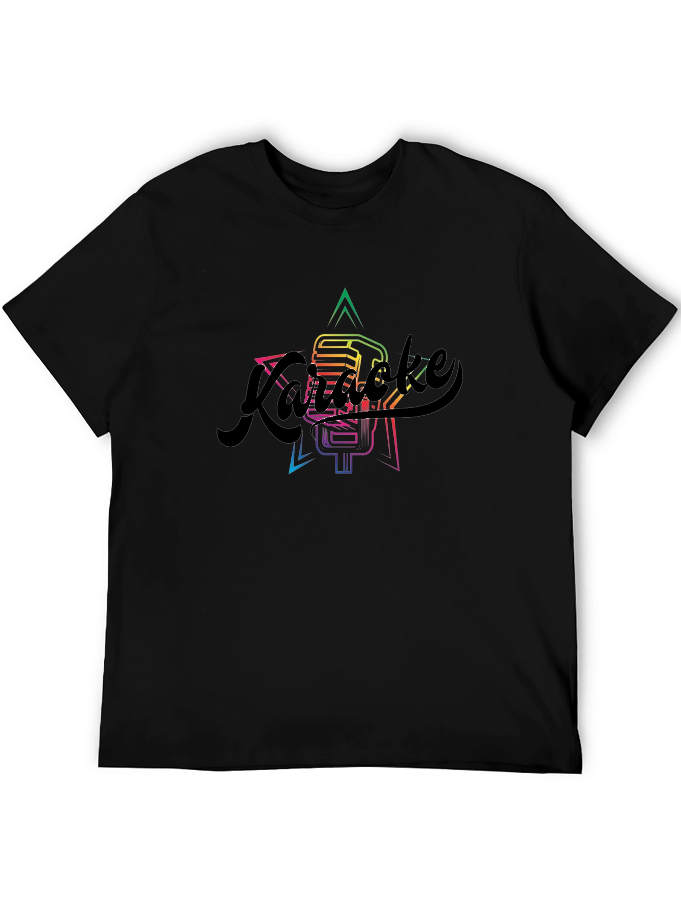 Karaoke Microphone Graphic T-Shirt - Black
