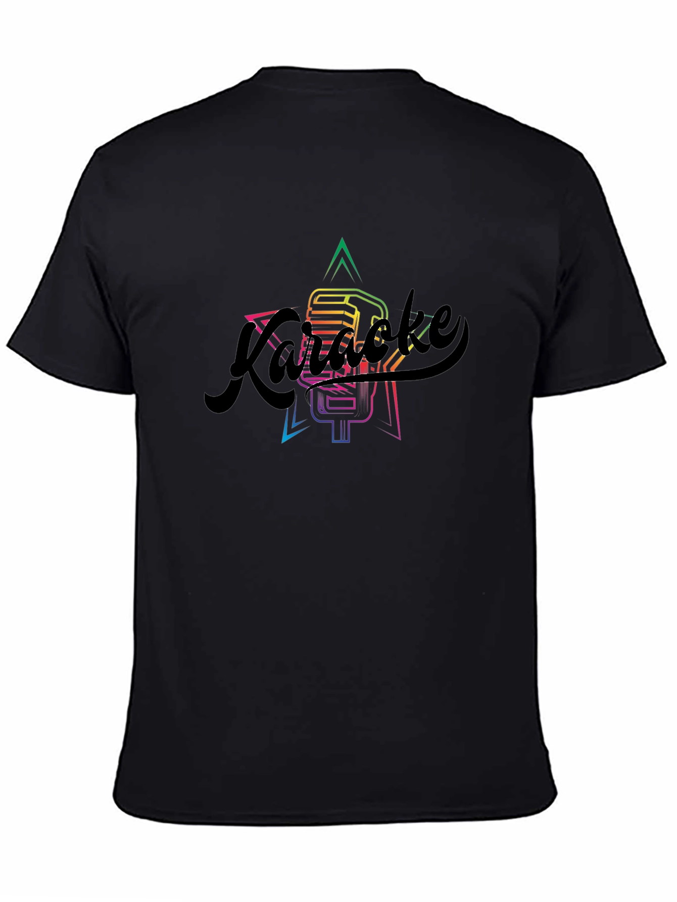 Karaoke Microphone Graphic T-Shirt - Black