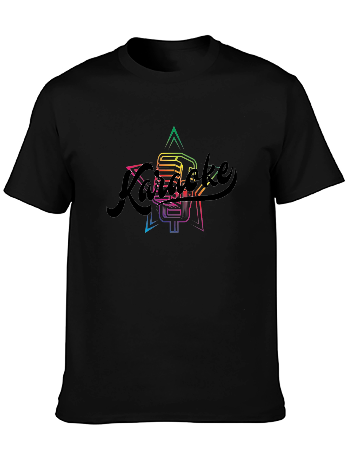 Karaoke Microphone Graphic T-Shirt - Black
