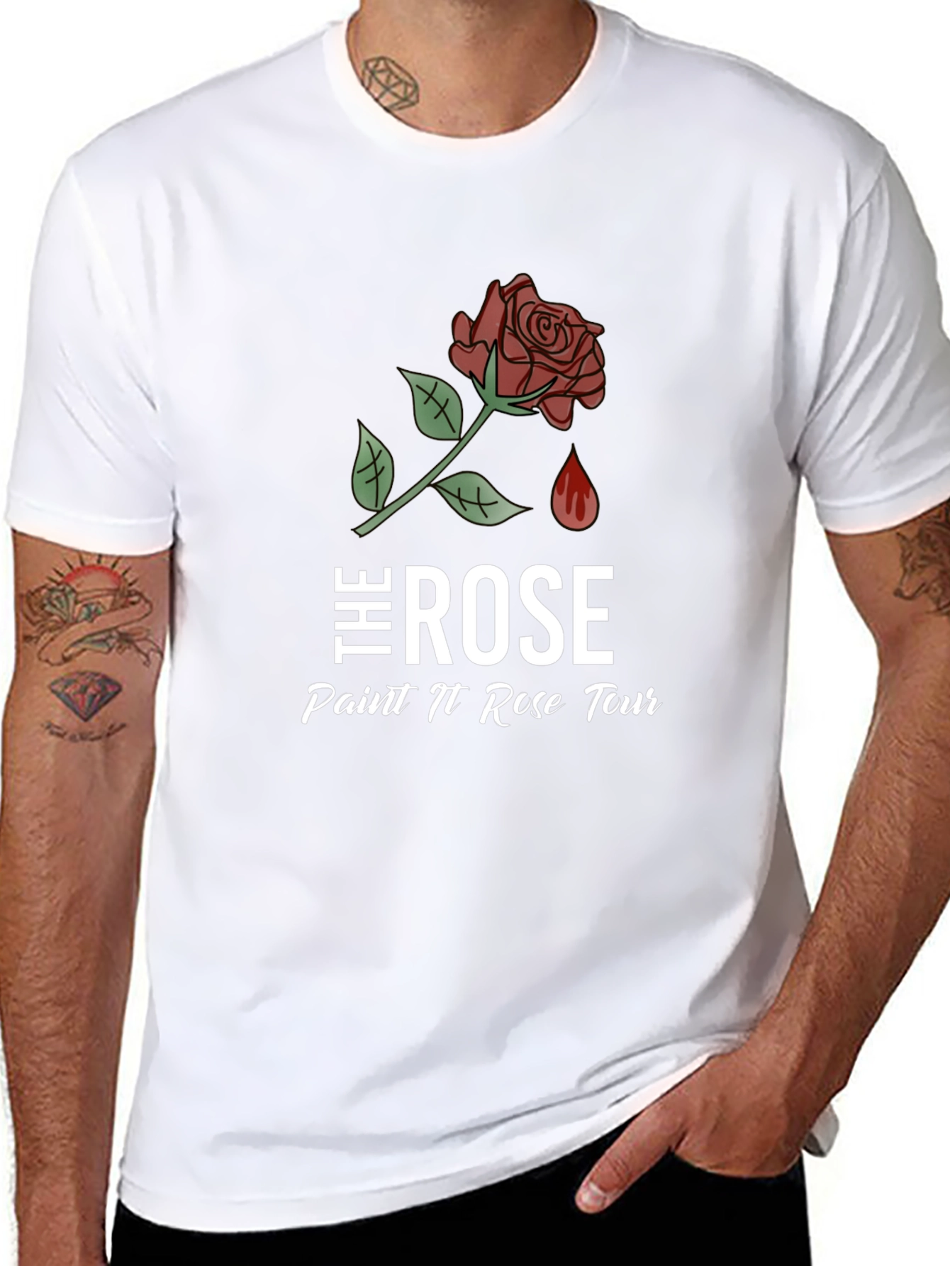 The Rose Paint N Rose Tour Black T-Shirt