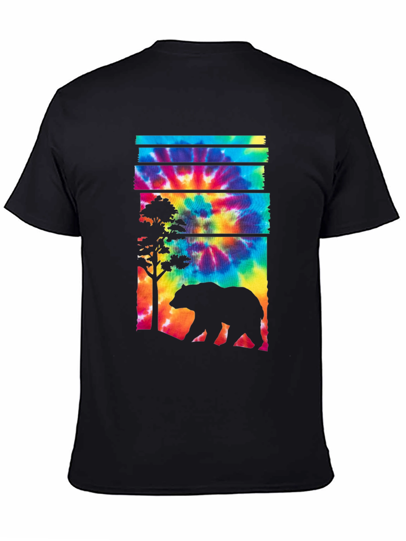 Tie Dye Bear Graphic T-Shirt - Casual Menswear
