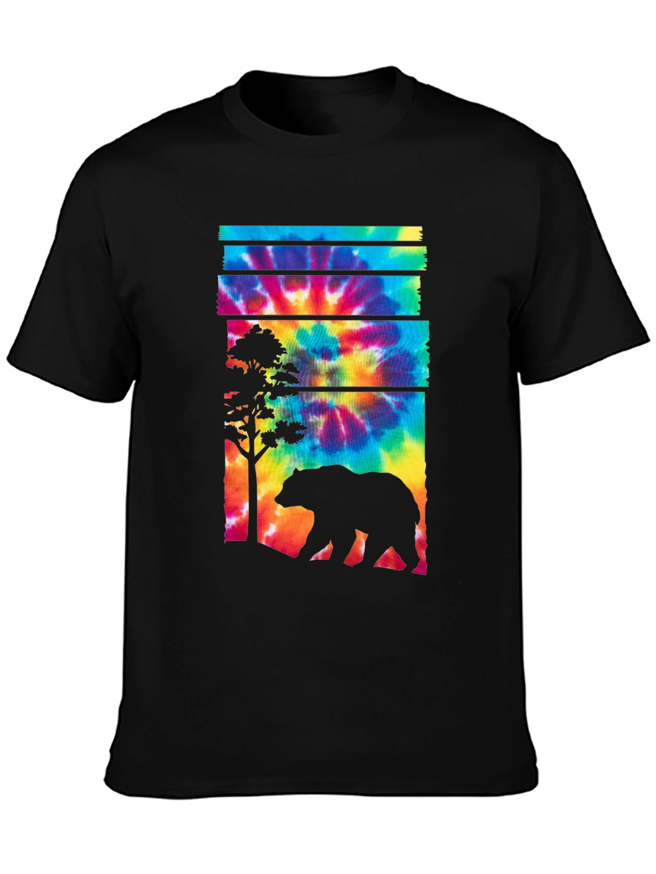 Tie Dye Bear Graphic T-Shirt - Casual Menswear