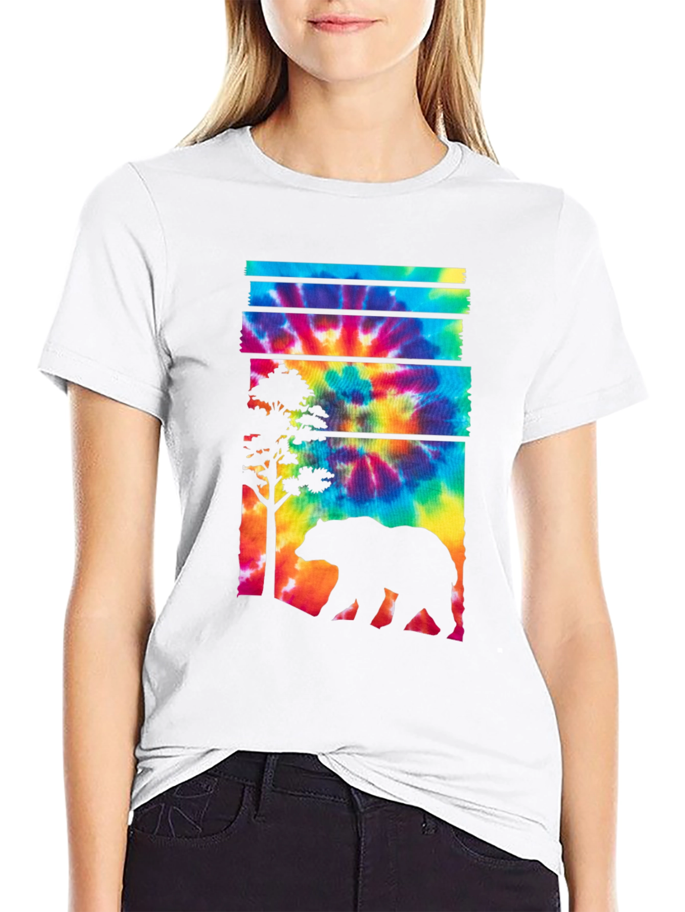 Tie Dye Bear Graphic T-Shirt - Casual Menswear
