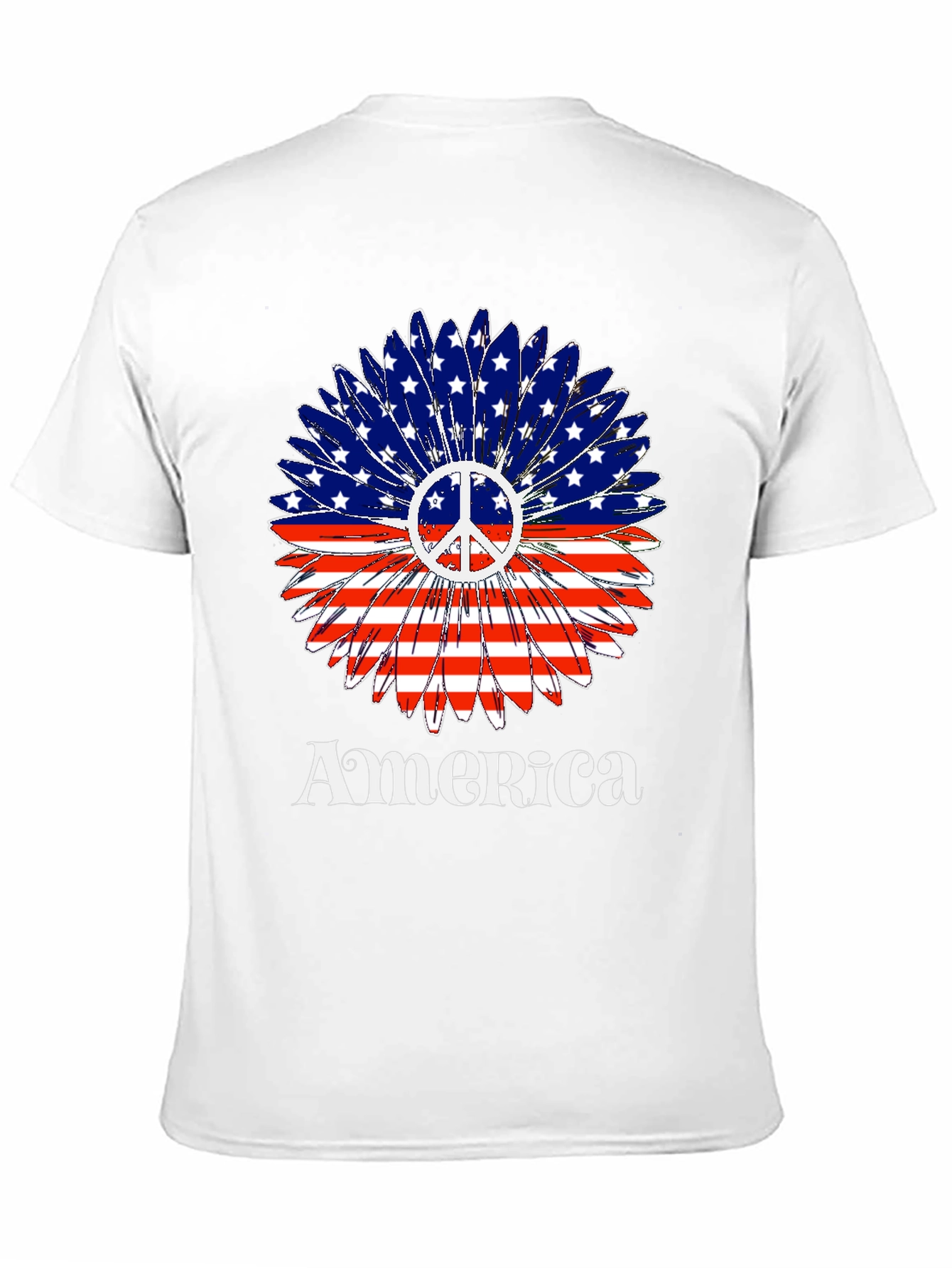 America Peace Sign Flower T-Shirt