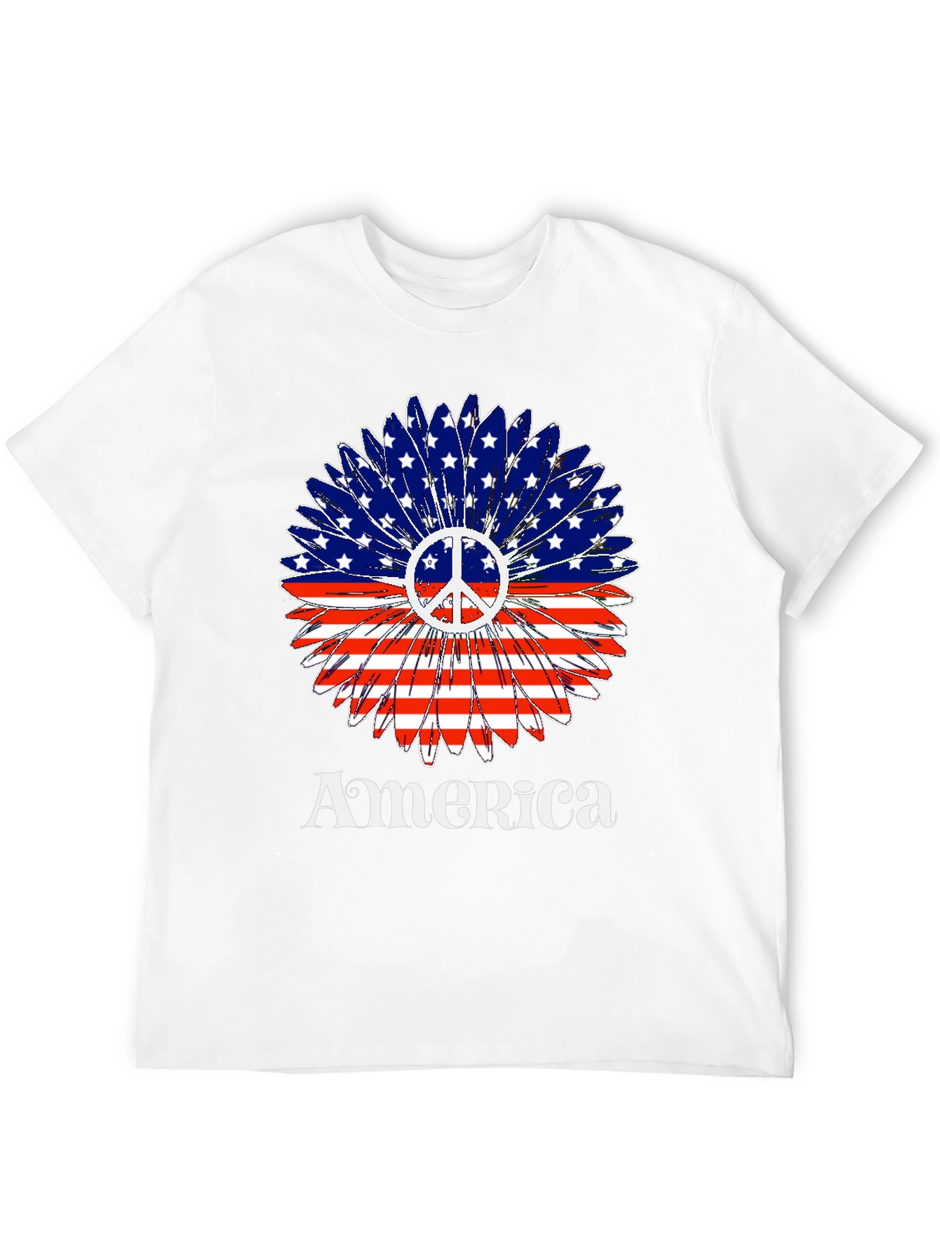America Peace Sign Flower T-Shirt