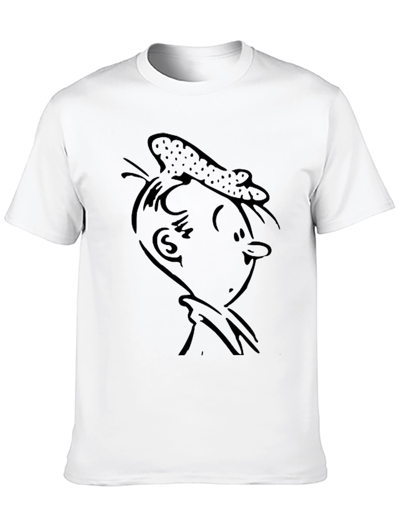 Retro Cartoon Graphic T-Shirt - Black Cotton Tee