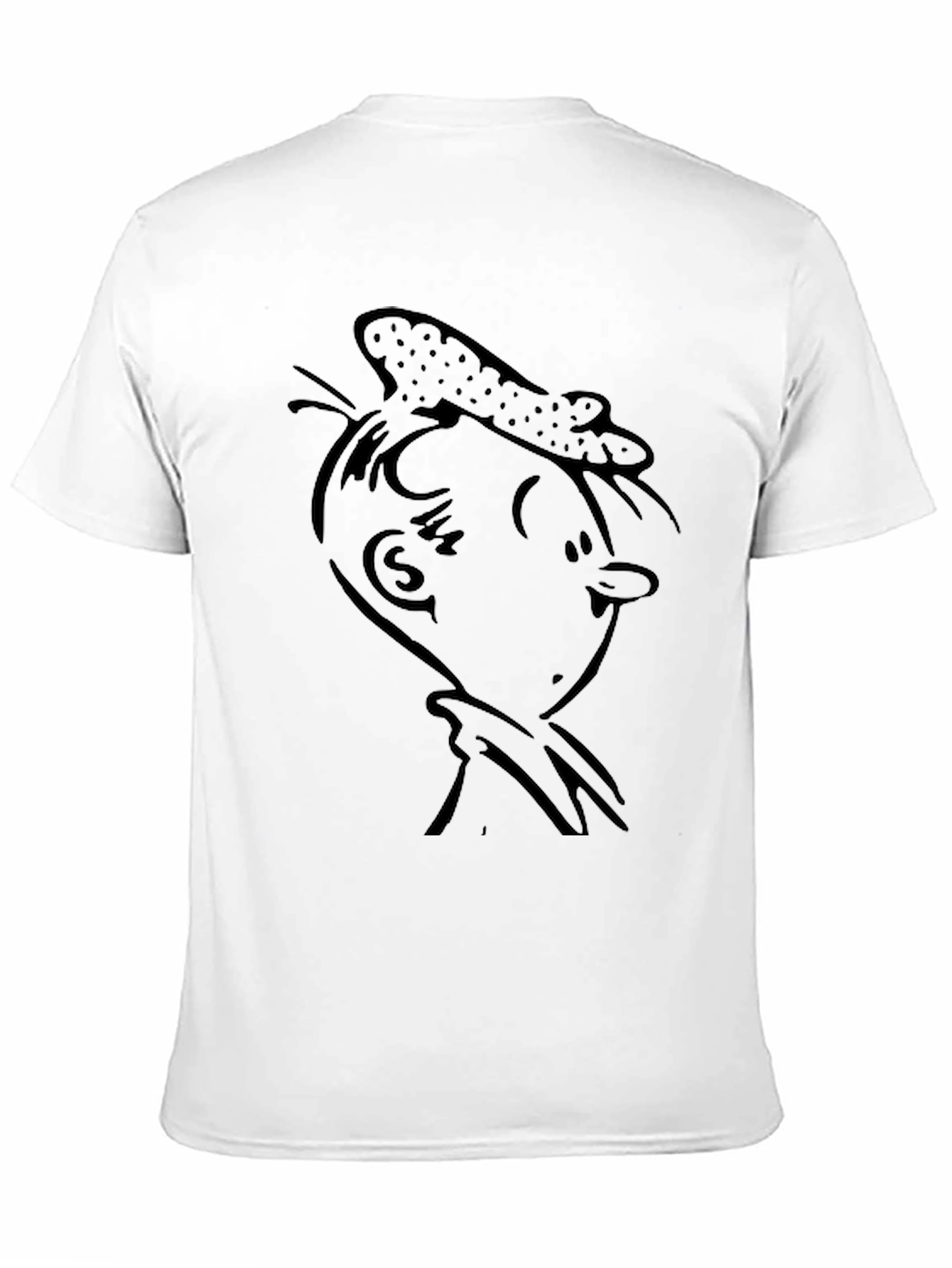 Retro Cartoon Graphic T-Shirt - Black Cotton Tee