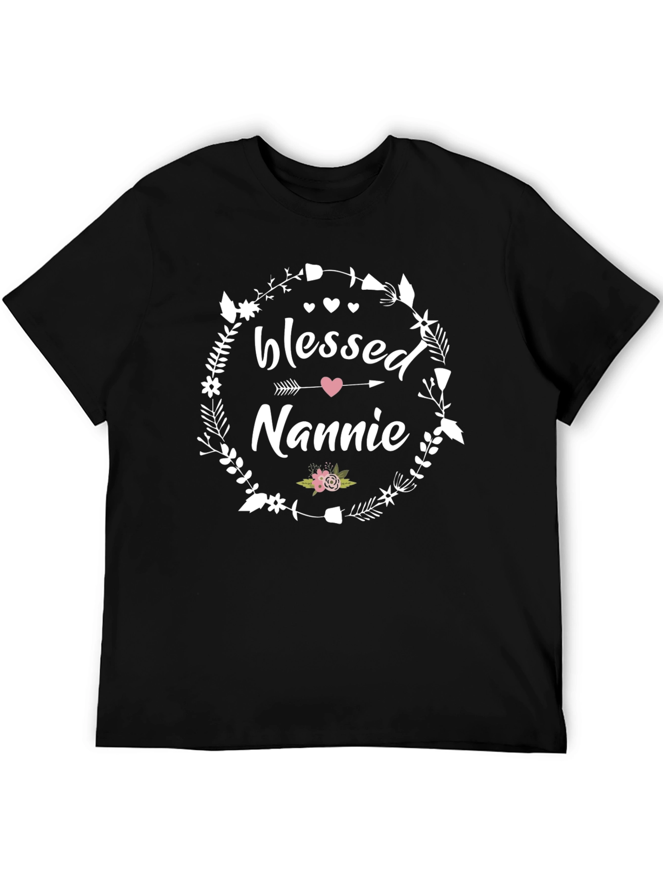 Blessed Nannie Floral Wreath T-Shirt