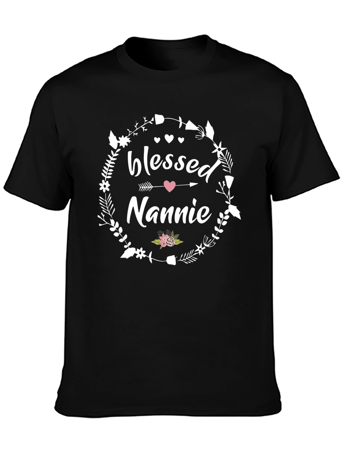Blessed Nannie Floral Wreath T-Shirt