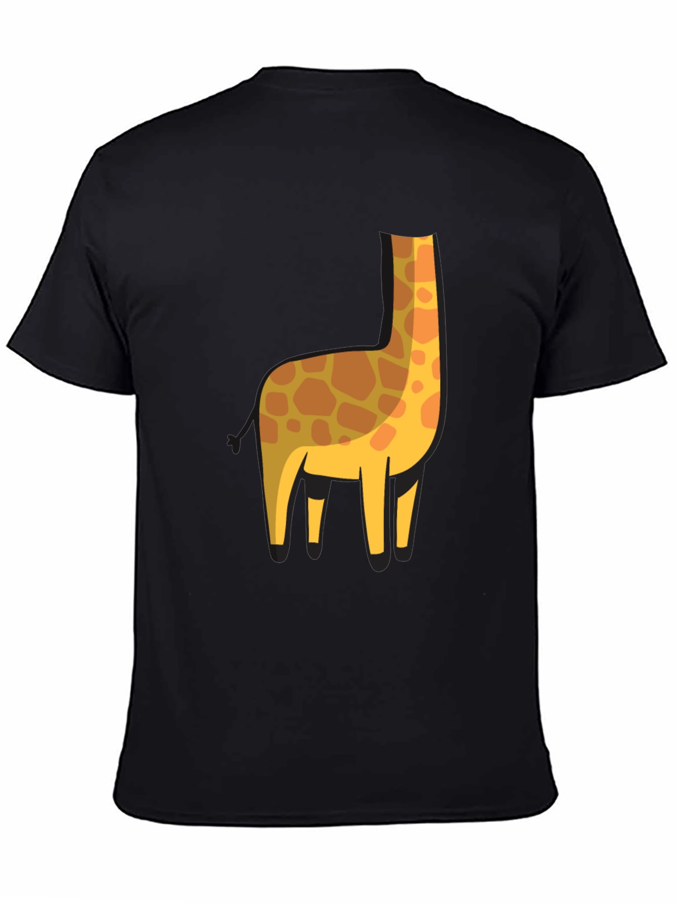 Giraffe Silhouette Graphic Tee - Black