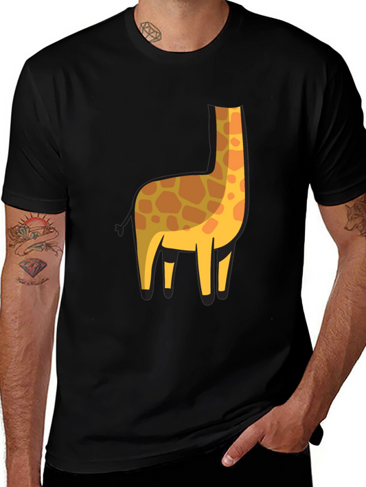 Giraffe Silhouette Graphic Tee - Black