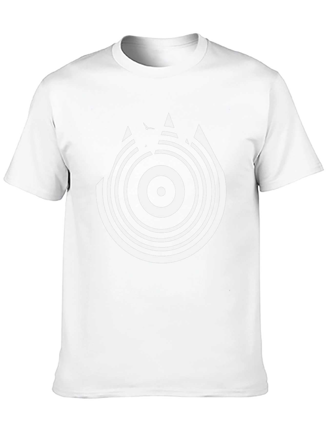 Abstract Circle Graphic Tee - Black Cotton T-Shirt