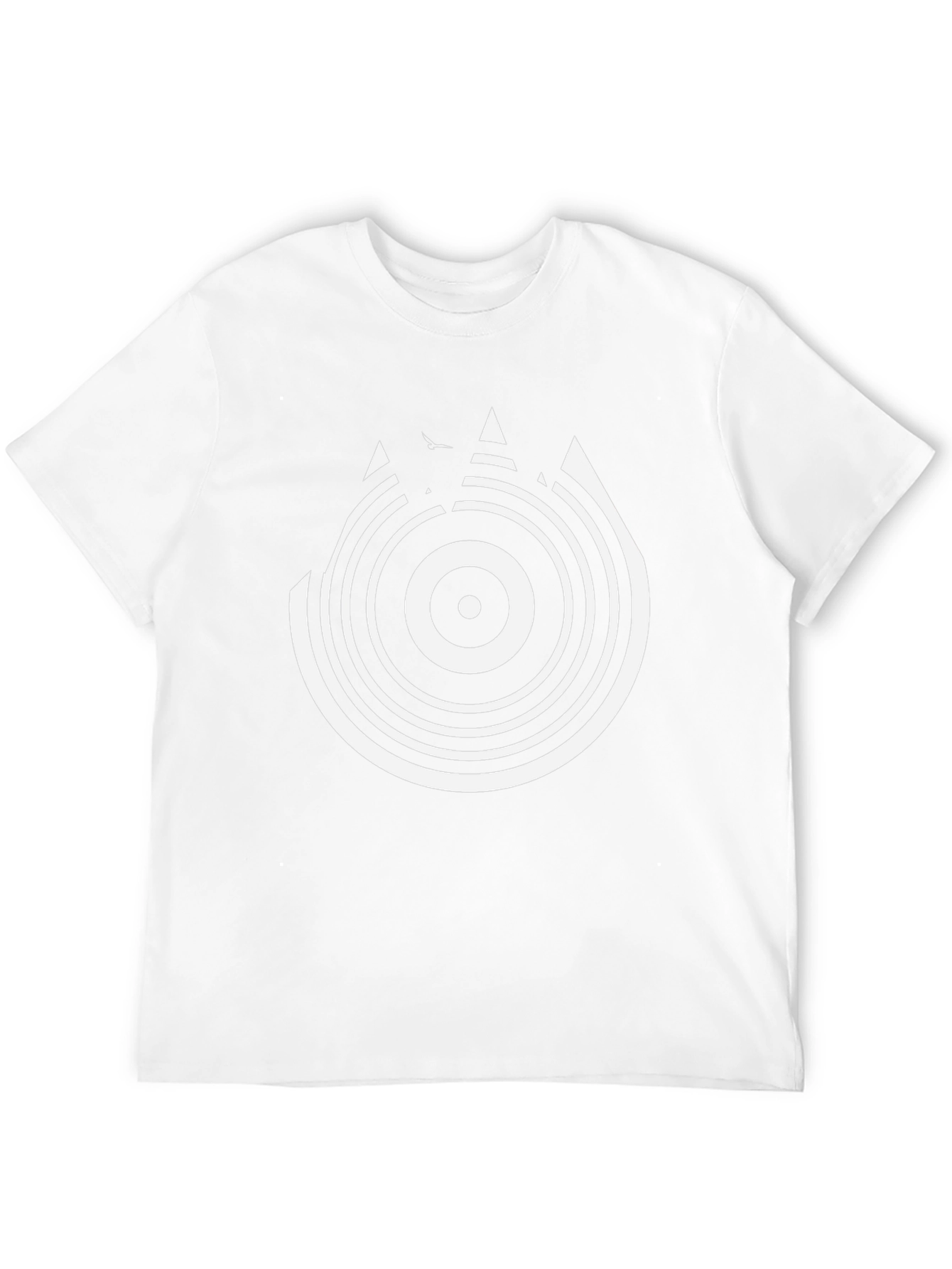 Abstract Circle Graphic Tee - Black Cotton T-Shirt