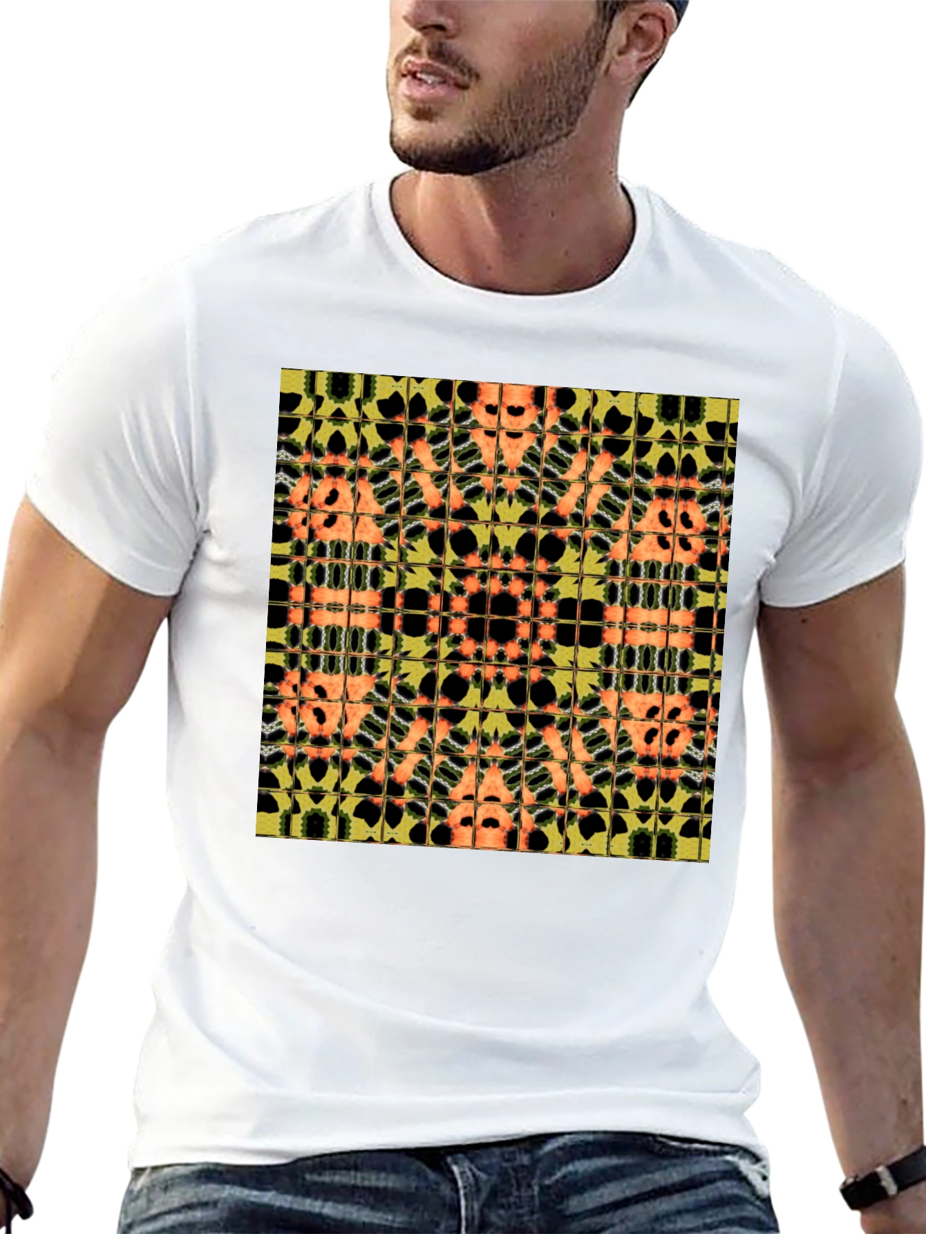 Abstract Pattern Black Tee