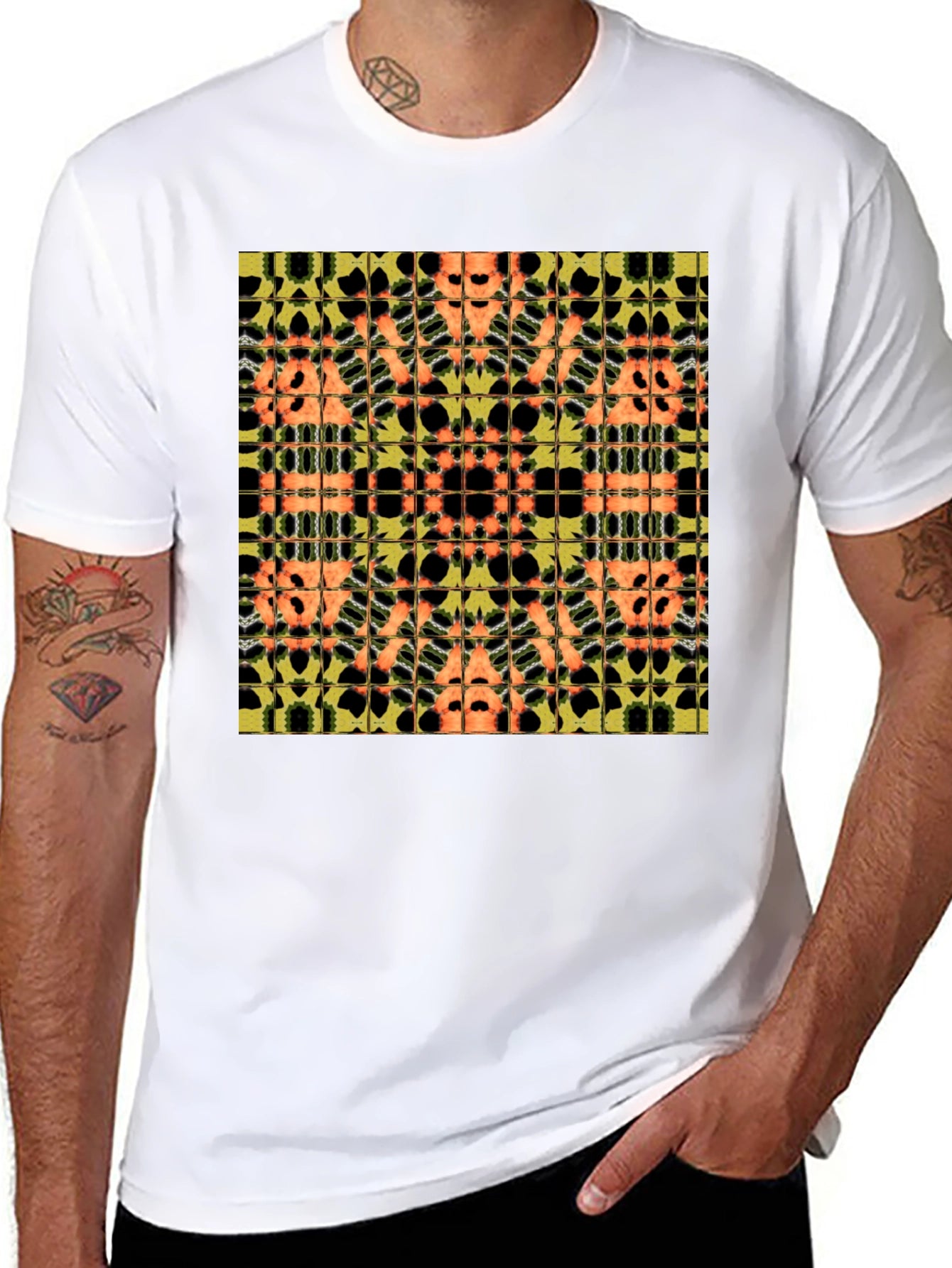 Abstract Pattern Black Tee