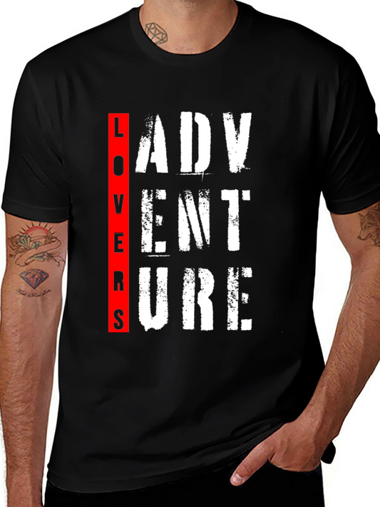 Adventure Lovers T-Shirt - Black Graphic Tee