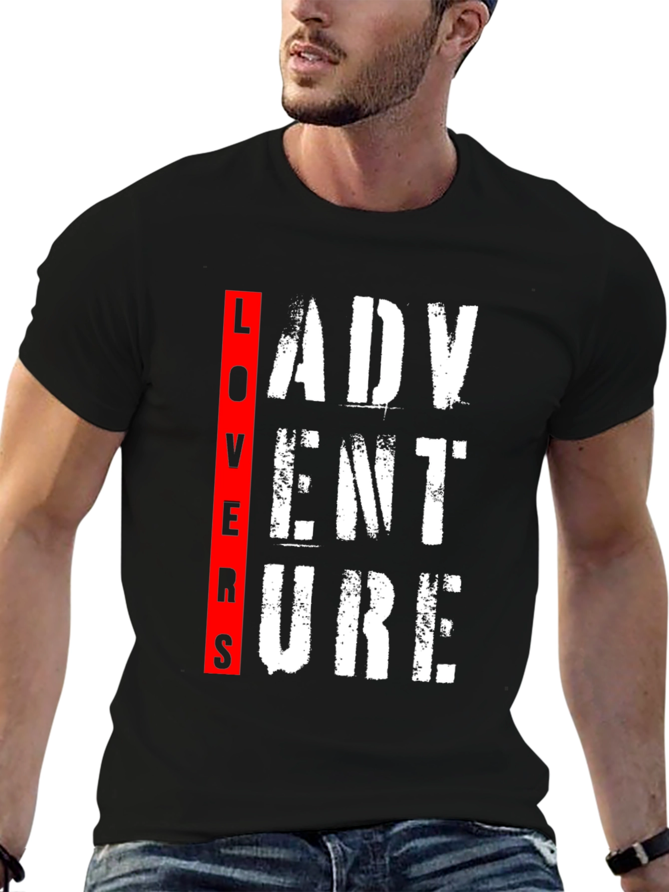 Adventure Lovers T-Shirt - Black Graphic Tee