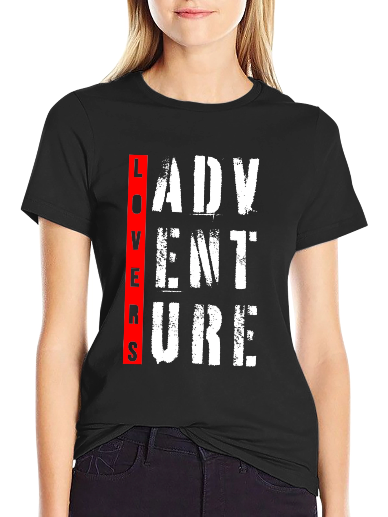 Adventure Lovers T-Shirt - Black Graphic Tee