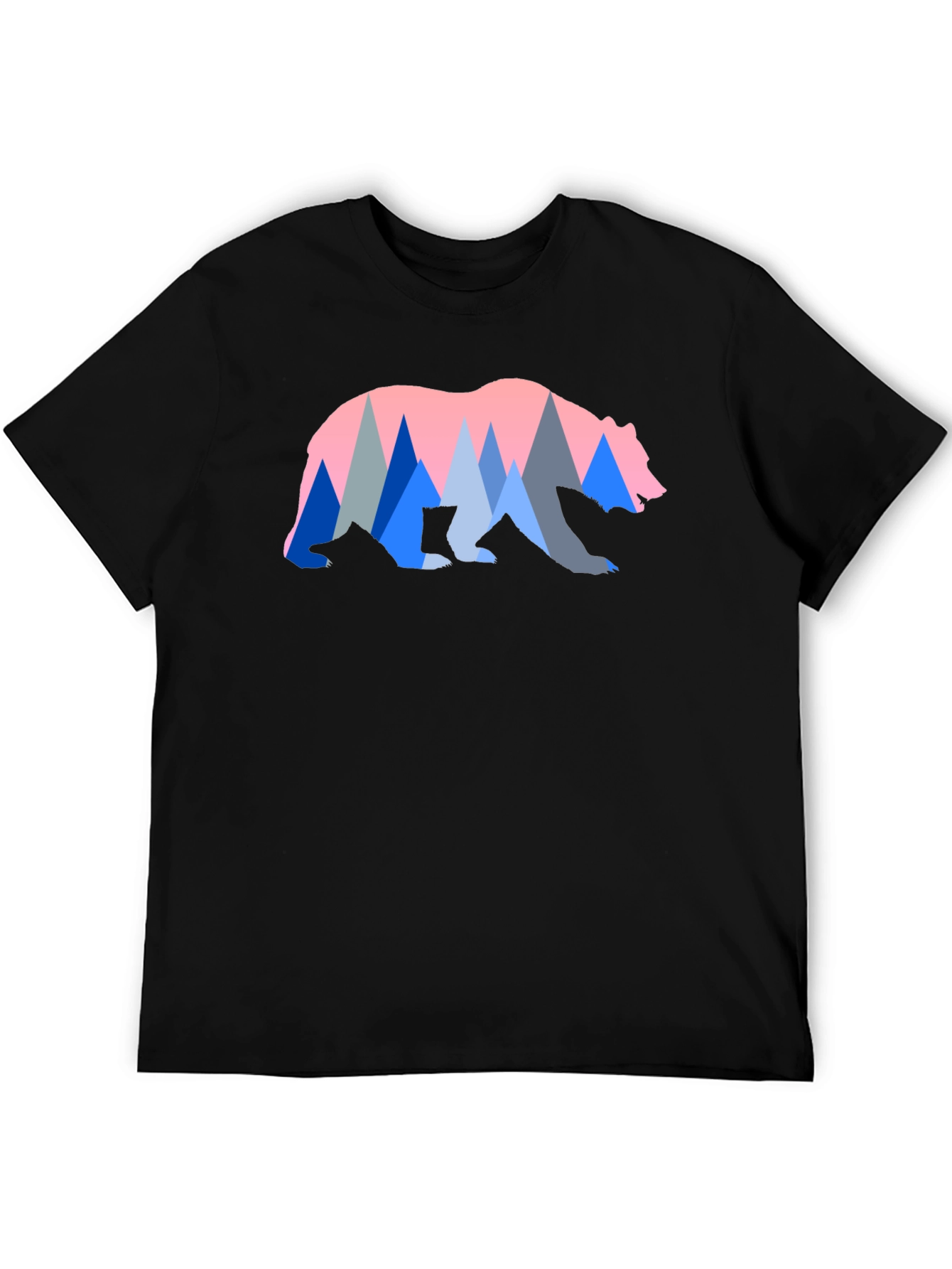 Bear & Mountain Graphic Tee - Black