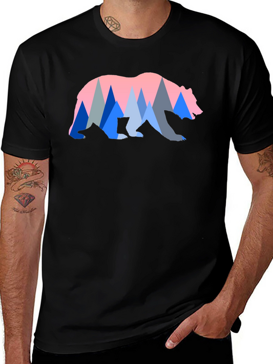Bear & Mountain Graphic Tee - Black
