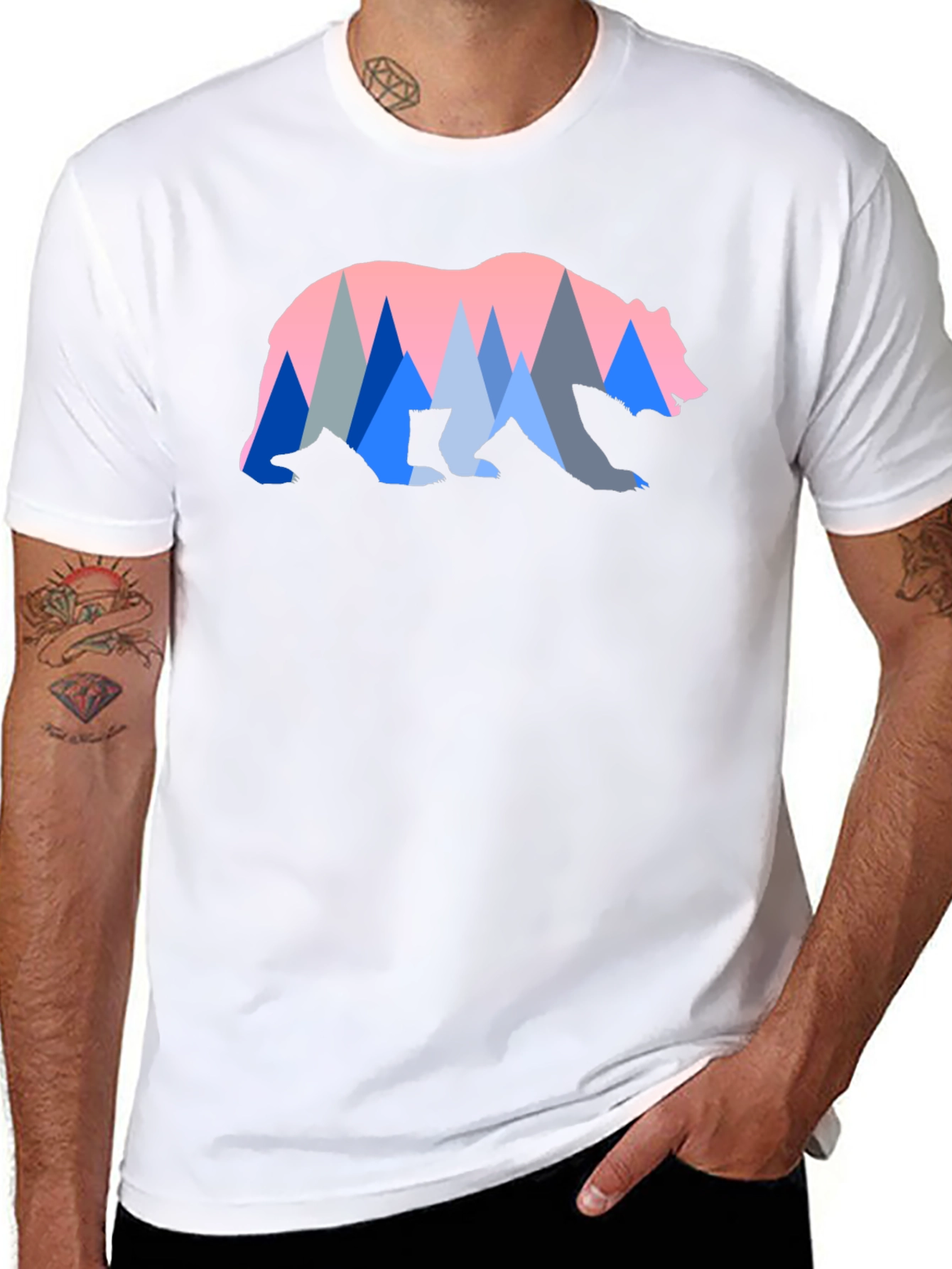 Bear & Mountain Graphic Tee - Black
