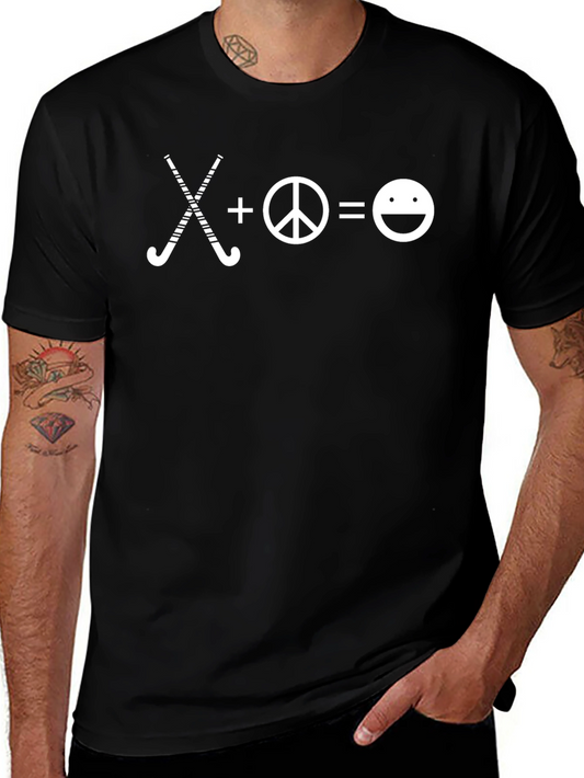Hockey Peace Love T-Shirt - Black