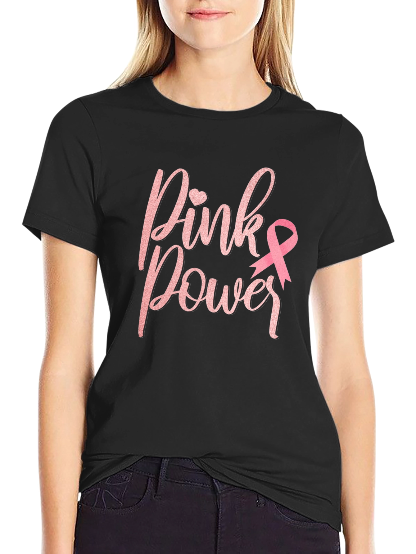 Pink Power Breast Cancer Awareness T-Shirt