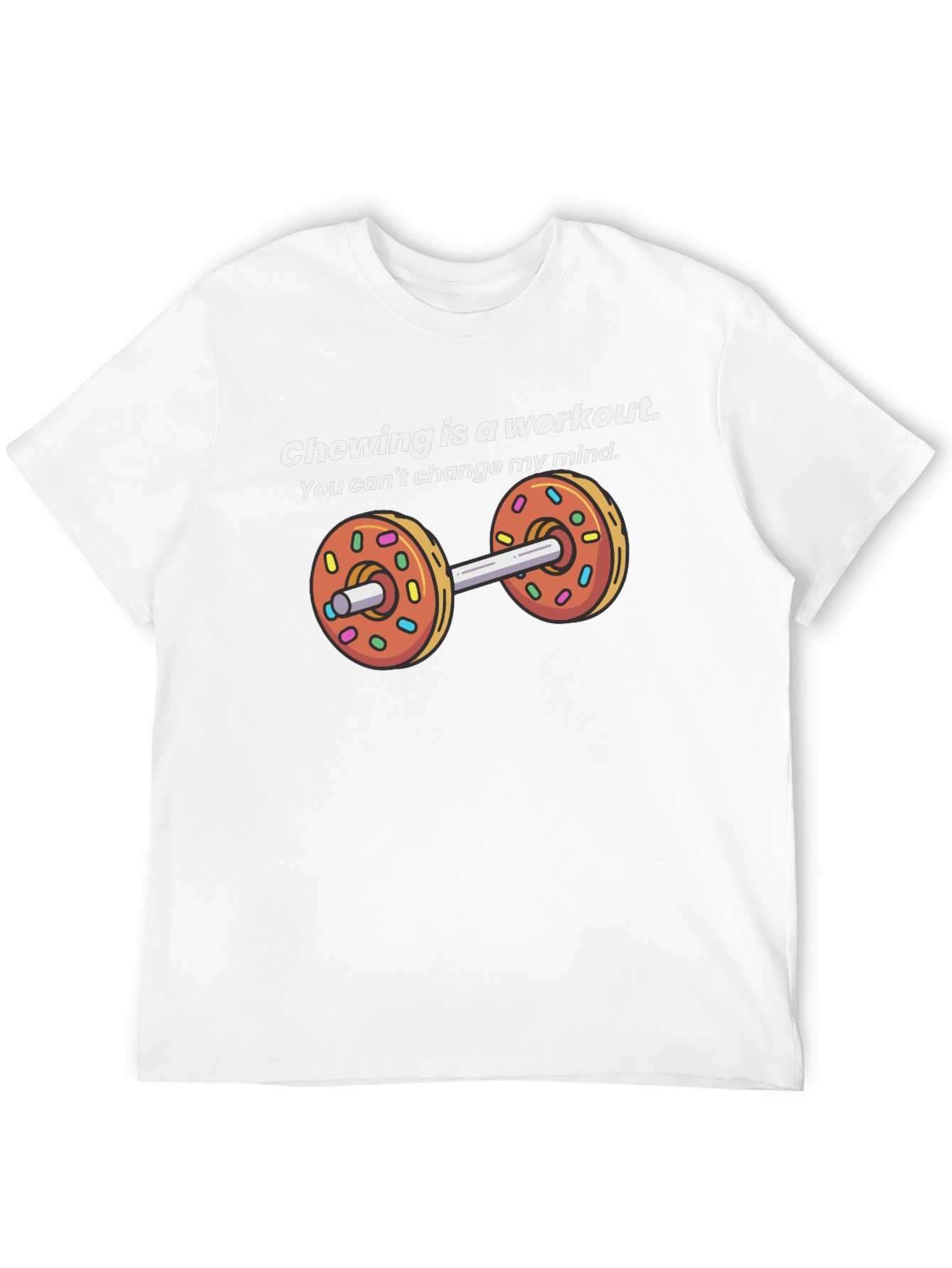 Chewing Workout Donut Dumbbell T-Shirt