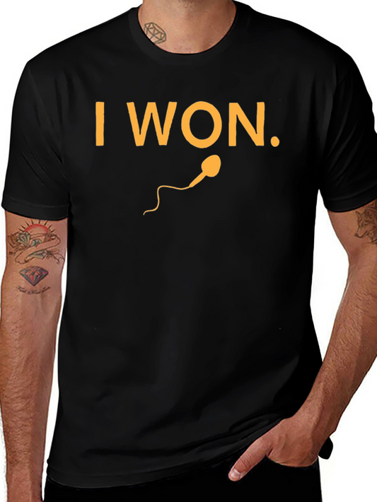 I Won Black Graphic Tee - Funny Design