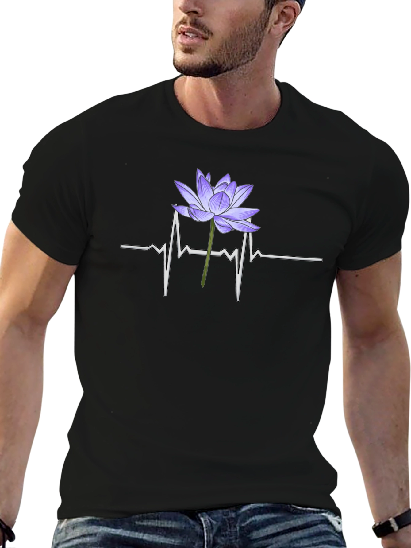 Lotus Heartbeat Graphic Tee - Black