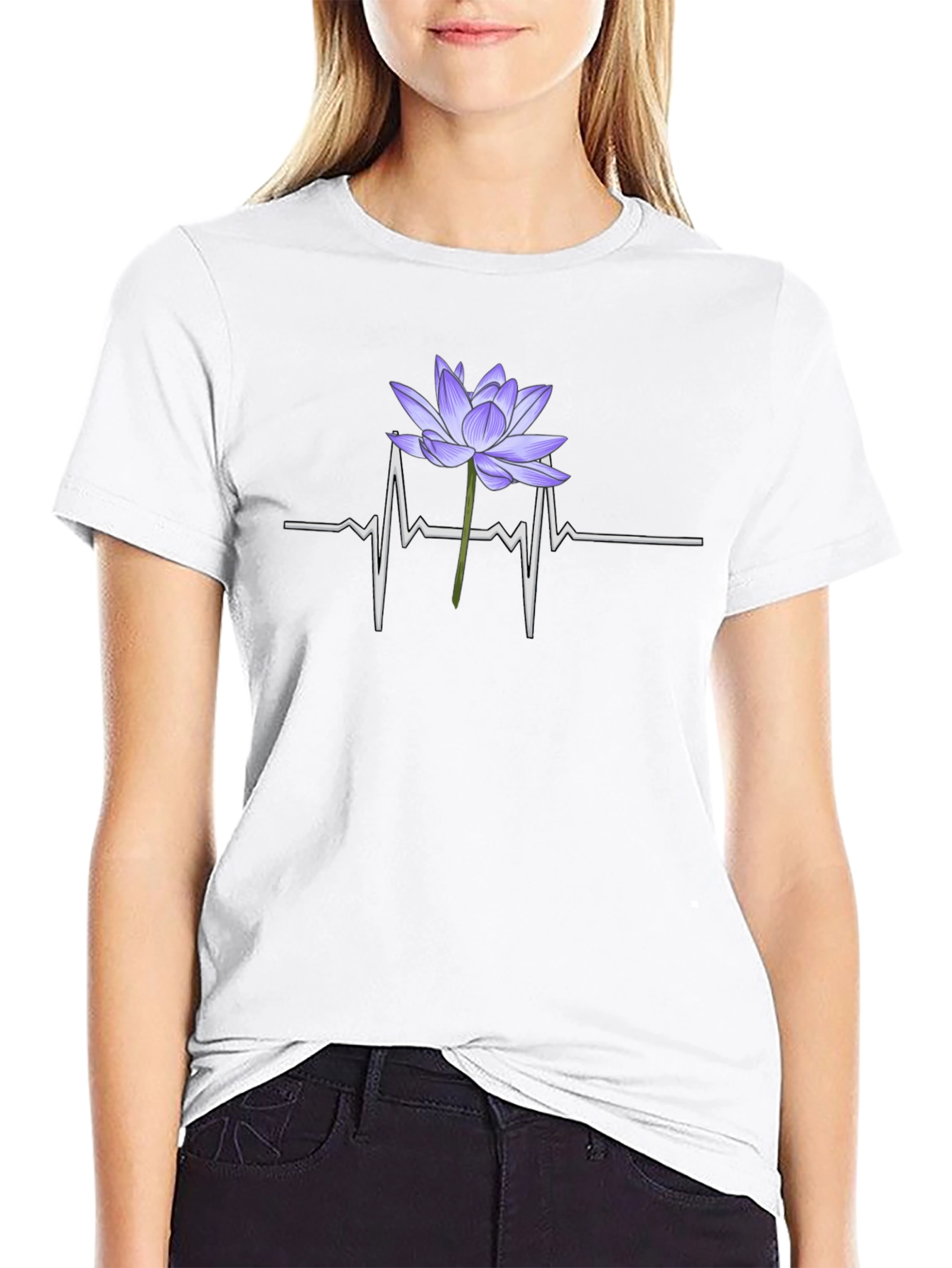 Lotus Heartbeat Graphic Tee - Black