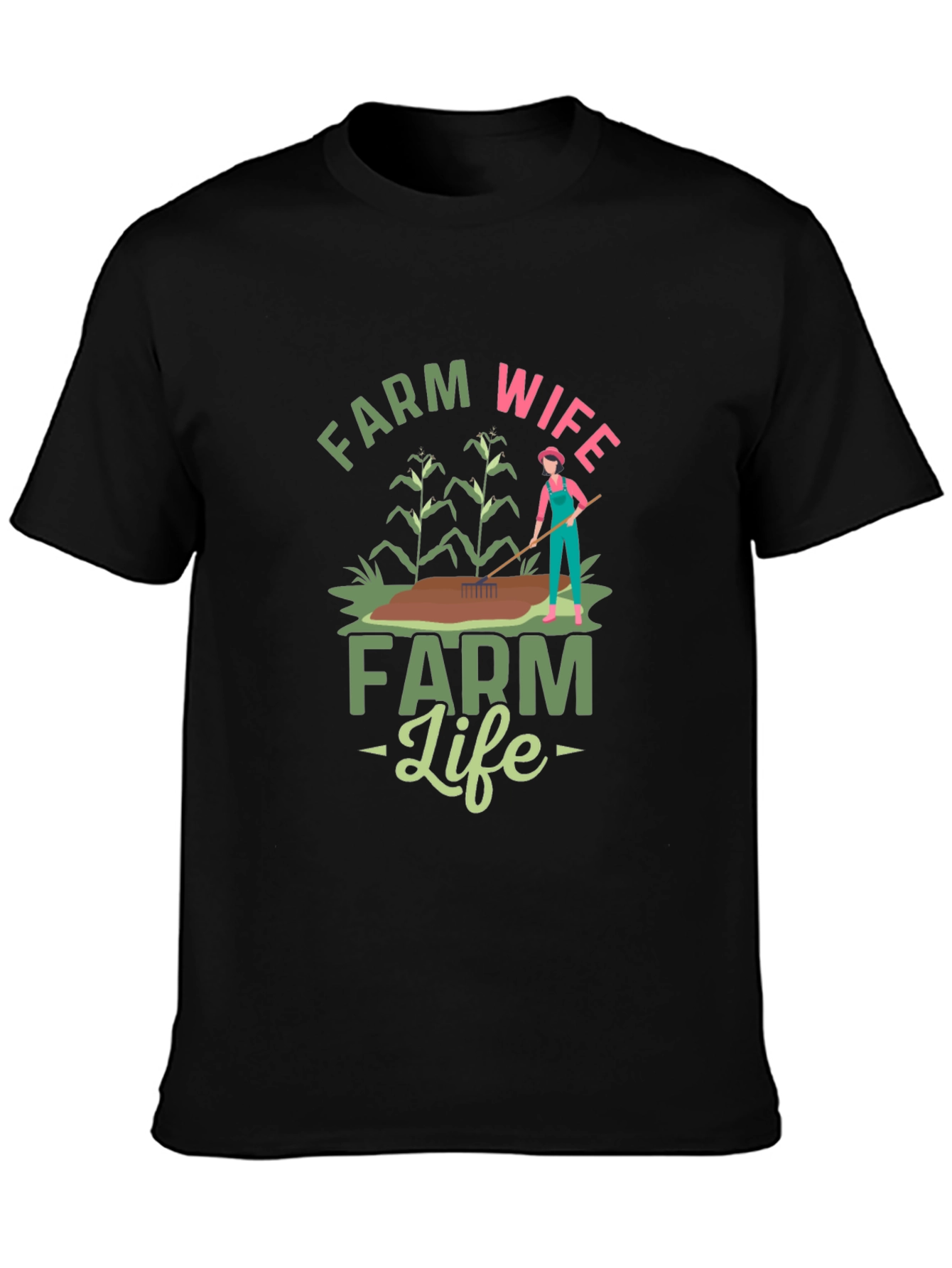 Farm Wife Farm Life Black T-Shirt