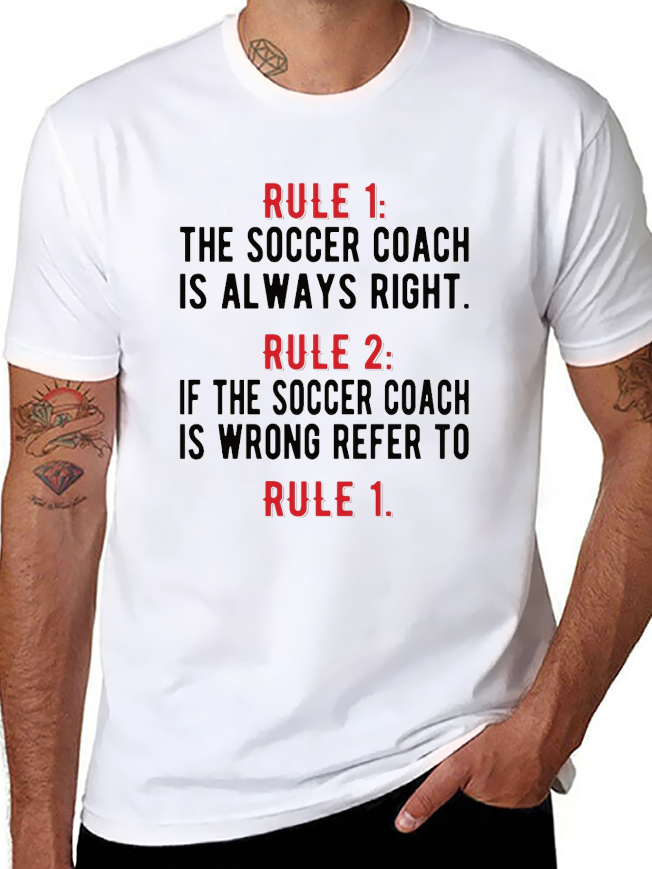 Soccer Coach Rules Graphic Tee - Funny Soccer Gift